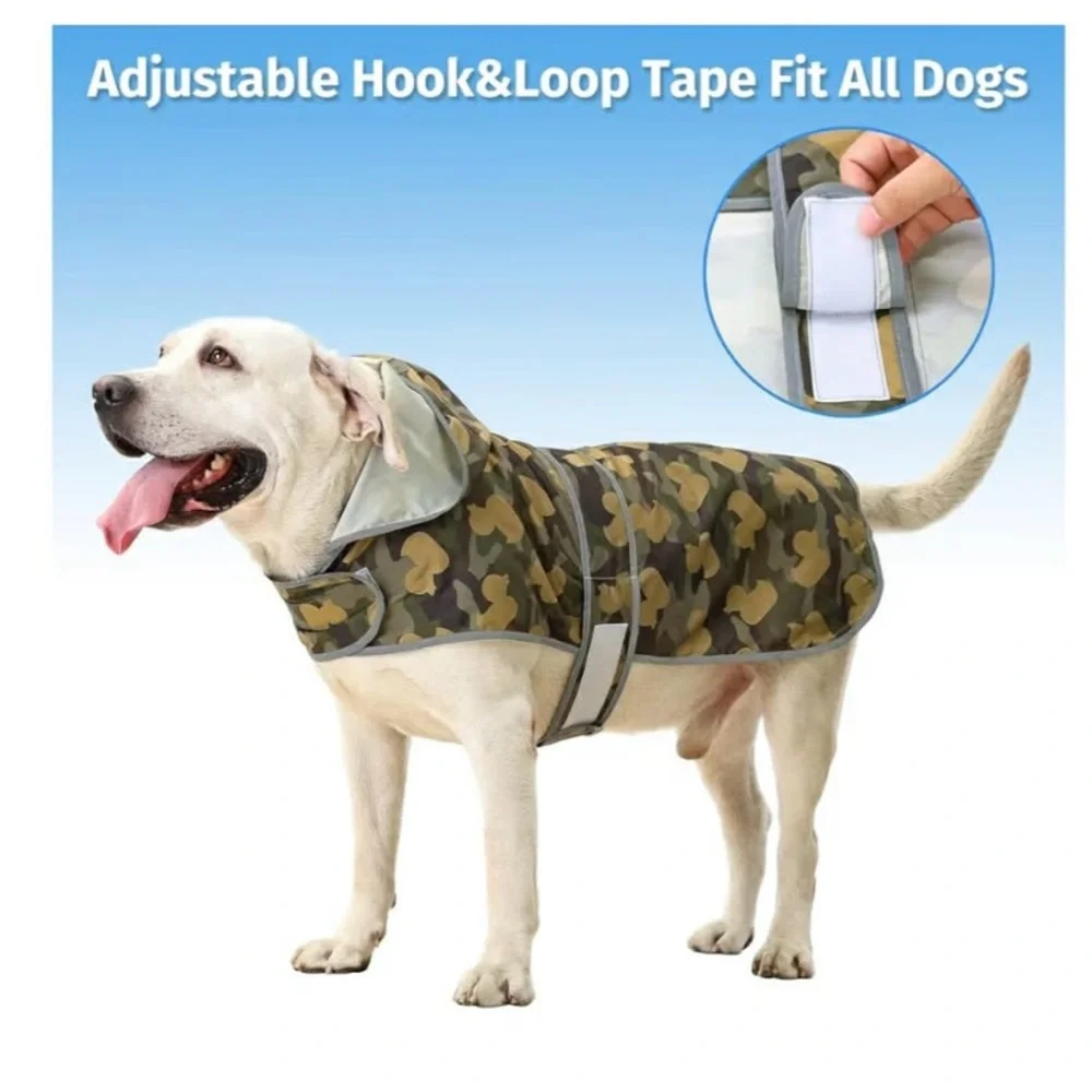 Green Camouflage Ducks Dog Raincoat